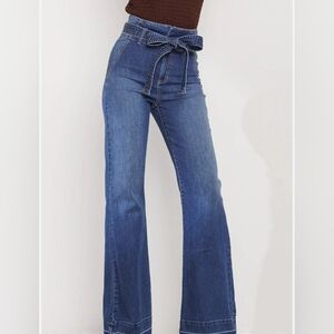 Sneak Peek Look At Me Ultra High Rise Flare Stretch Denim Medium Jeans Sz 11/30W